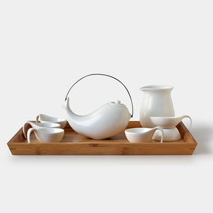 白瓷茶海创意茶壶结婚功夫茶具套装现代特色时尚个性陶瓷德化工夫