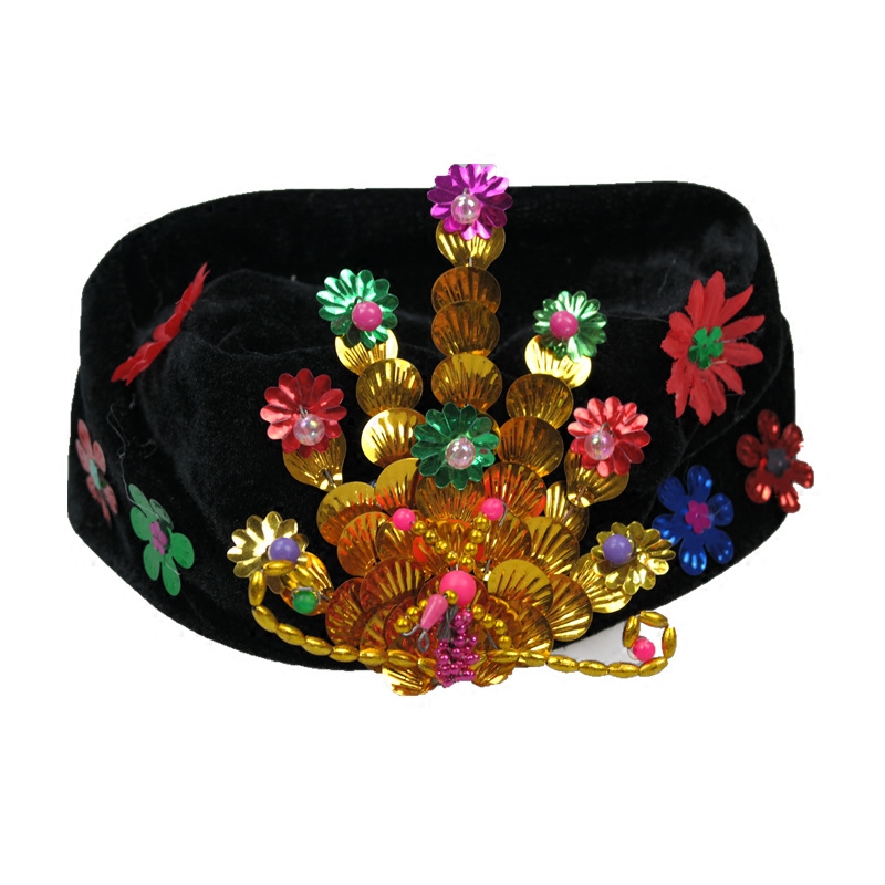 丧殡葬用品精美女款式寿帽老人寿鞋寿冠帽子批发丝绒时尚凤冠礼帽