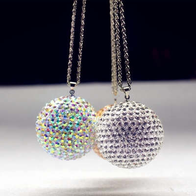 水钻球挂件 后视镜挂饰 幸运水晶球钻石球闪亮汽车水晶挂件