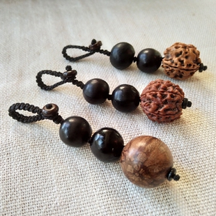 车钥匙扣男女平安无患子辟邪菩提手工佛珠中国结饰品情侣文艺挂件