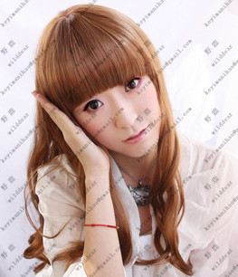 日系街头/纯棕清纯乖巧娃娃loli/bjd人偶/cos假发/齐刘海微卷