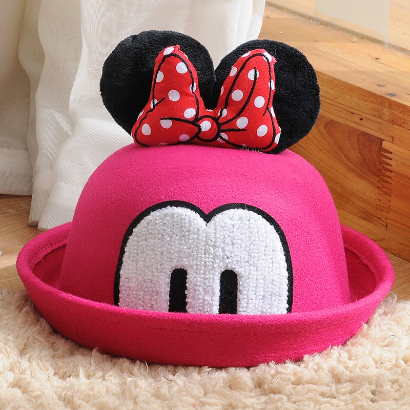 婴儿帽子春秋冬季6-12个月小孩毛呢帽1-2岁潮儿童礼帽公主帽男女