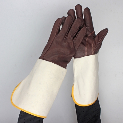 长袖电焊手套 牛皮长款 焊工手套 劳保手套 耐磨隔热防护手套