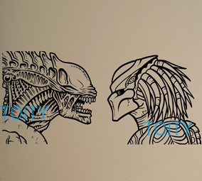 异形大战铁血战士 电影贴画 alien vs predator贴纸怪兽终极对决