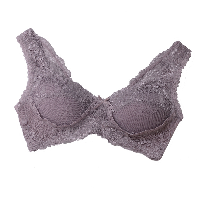 真丝小胸内衣女深v性感蕾丝超薄桑蚕丝胸罩无钢圈文胸美背聚拢