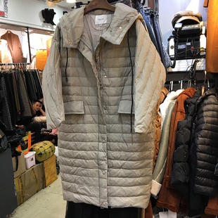 misuoms米索美素17305专柜冬季时尚轻薄过膝宽松显瘦羽绒服外套女