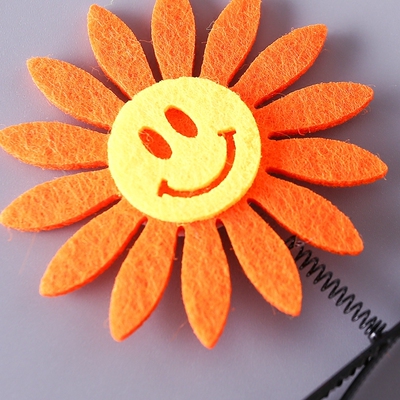 儿童立体弹簧发夹笑脸向日葵发饰太阳花头饰女孩可爱卖萌小礼品